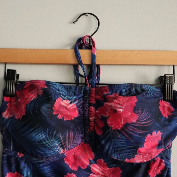 Mountain Warehouse Women's Sz 8 Blue/Pink Floral Halter Neck One Piece Swim Suit - Picture 2 of 11